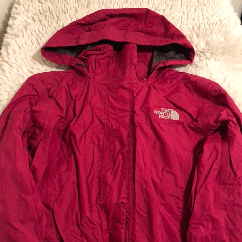 North face water resistant jacket hot pink